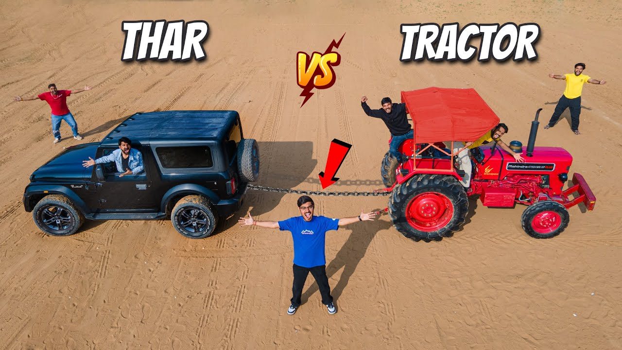 Mahindra Thar 4×4 vs Tractor Power Test – Guess Who Wins